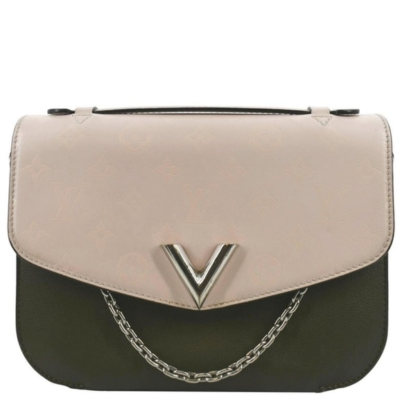 LOUIS VUITTON | LV | Very Calfskin Leather Saddle Shoulder Bag Khaki Green Purse - Picture 1 of 8